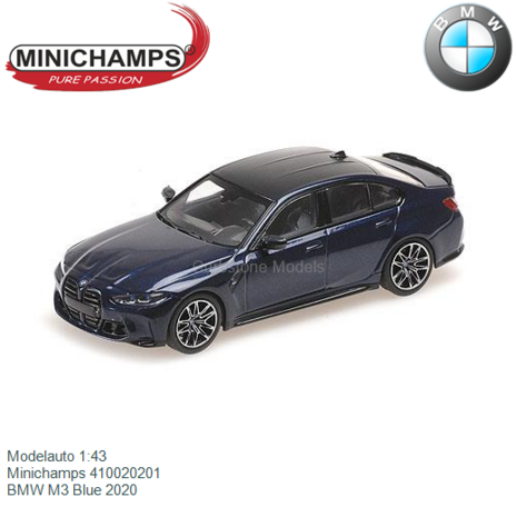Modelauto 1:43 | Minichamps 410020201 | BMW M3 Blue 2020