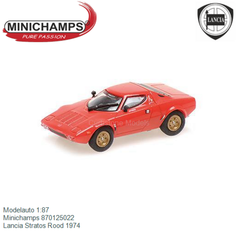 Modelauto 1:87 | Minichamps 870125022 | Lancia Stratos Rood 1974