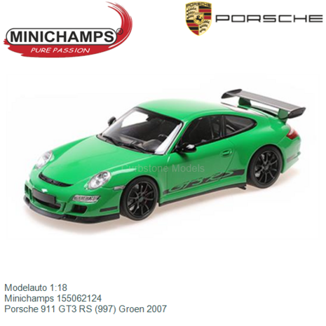 Modelauto 1:18 | Minichamps 155062124 | Porsche 911 GT3 RS (997) Groen 2007