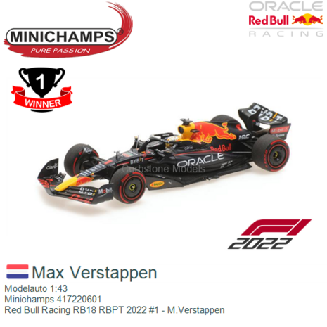 Modelauto 1:43 | Minichamps 417220601 | Red Bull Racing RB18 RBPT 2022 #1 - M.Verstappen