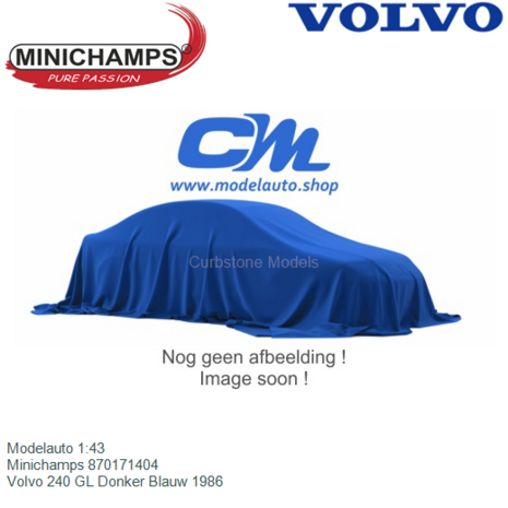 Modelauto 1:43 | Minichamps 870171404 | Volvo 240 GL Donker Blauw 1986