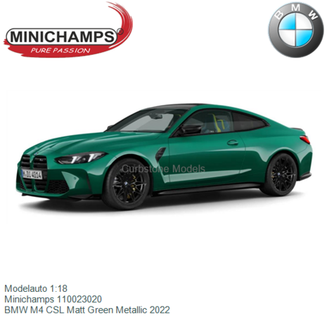 Modelauto 1:18 | Minichamps 110023020 | BMW M4 CSL Matt Green Metallic 2022