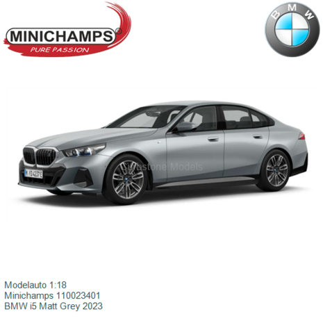 Modelauto 1:18 | Minichamps 110023401 | BMW i5 Matt Grey 2023