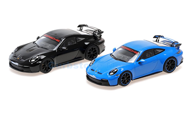 Modelauto 1:43 | Minichamps 412069200 | Porsche 911 GT3 (992) Set (2 cars) Shark Blue and Black 2021
