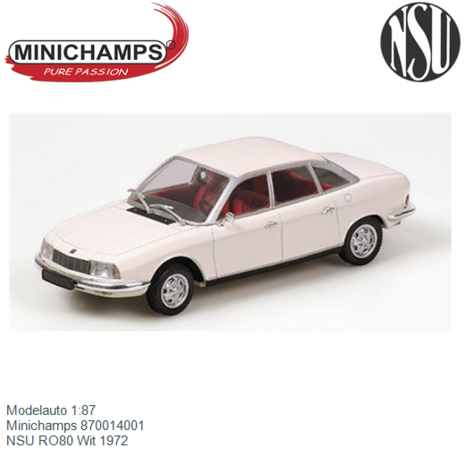 Modelauto 1:87 | Minichamps 870014001 | NSU RO80 Wit 1972