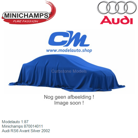 Modelauto 1:87 | Minichamps 870014011 | Audi RS6 Avant Silver 2002