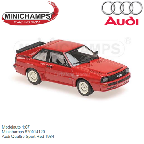Modelauto 1:87 | Minichamps 870014120 | Audi Quattro Sport Red 1984