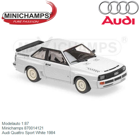 Modelauto 1:87 | Minichamps 870014121 | Audi Quattro Sport White 1984