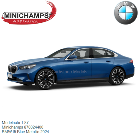 Modelauto 1:87 | Minichamps 870024400 | BMW I5 Blue Metallic 2024