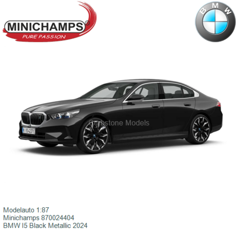 Modelauto 1:87 | Minichamps 870024404 | BMW I5 Black Metallic 2024