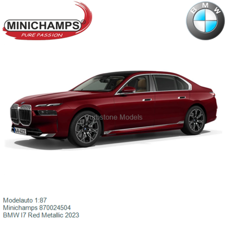 Modelauto 1:87 | Minichamps 870024504 | BMW I7 Red Metallic 2023