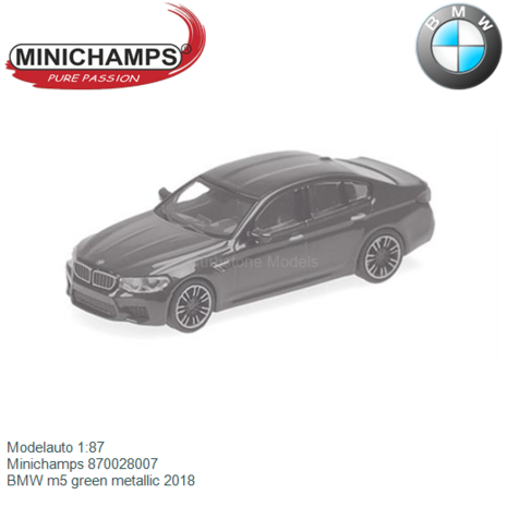 Modelauto 1:87 | Minichamps 870028007 | BMW m5 green metallic 2018