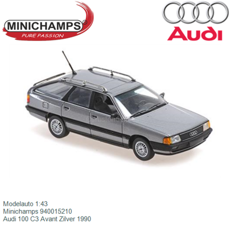 Modelauto 1:43 | Minichamps 940015210 | Audi 100 C3 Avant Zilver 1990