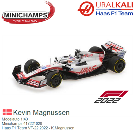 Modelauto 1:43 | Minichamps 417221020 | Haas F1 Team VF-22 2022 - K.Magnussen