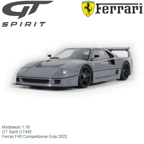 Modelauto 1:18 | GT Spirit GT442 | Ferrari F40 Competizione Grijs 2022