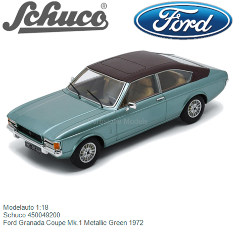 Modelauto 1:18 | Schuco 450049200 | Ford Granada Coupe Mk.1 Metallic Green 1972