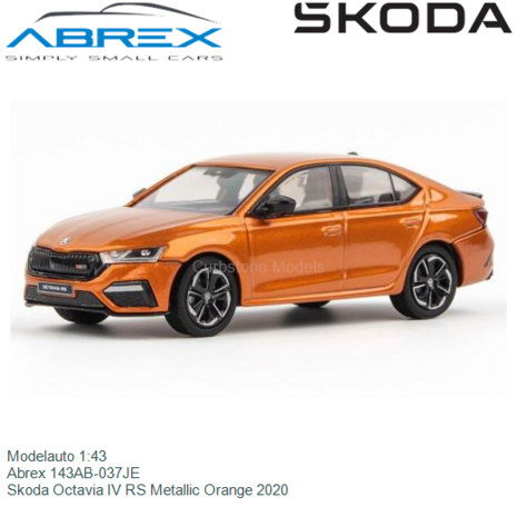 Modelauto 1:43 | Abrex 143AB-037JE | Skoda Octavia IV RS Metallic Orange 2020