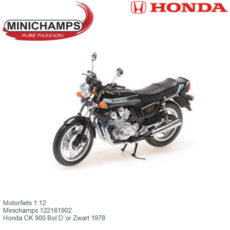 Motorfiets 1:12 | Minichamps 122161902 | Honda CK 900 Bol D`or Zwart 1978