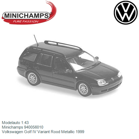 Modelauto 1:43 | Minichamps 940056010 | Volkswagen Golf IV Variant Rood Metallic 1999