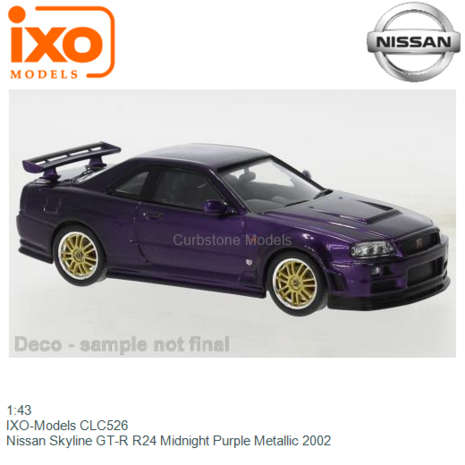 1:43 | IXO-Models CLC526 | Nissan Skyline GT-R R24 Midnight Purple Metallic 2002
