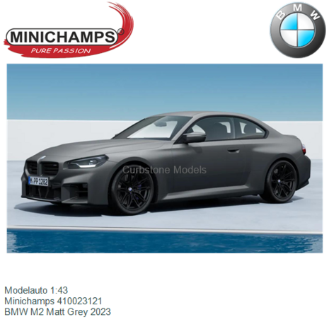 Modelauto 1:43 | Minichamps 410023121 | BMW M2 Matt Grey 2023