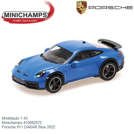Modelauto 1:43 | Minichamps 410062072 | Porsche 911 DAKAR Blue 2022