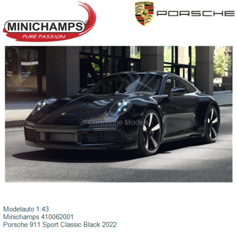 Modelauto 1:43 | Minichamps 410062001 | Porsche 911 Sport Classic Black 2022
