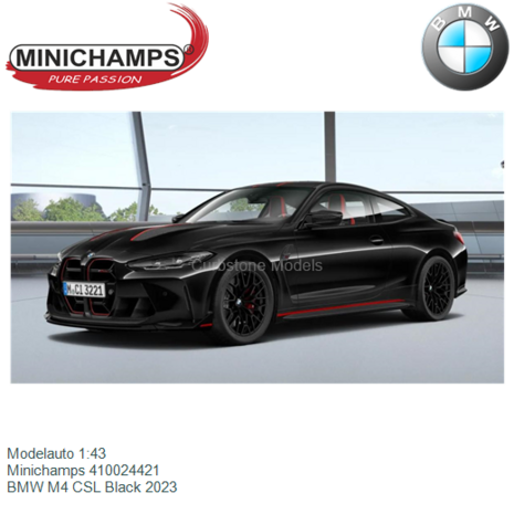Modelauto 1:43 | Minichamps 410024421 | BMW M4 CSL Black 2023