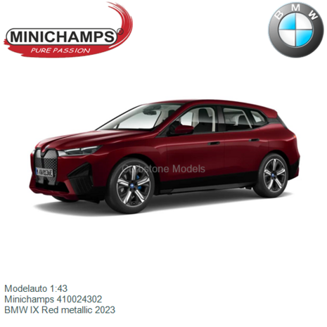 Modelauto 1:43 | Minichamps 410024302 | BMW IX Red metallic 2023