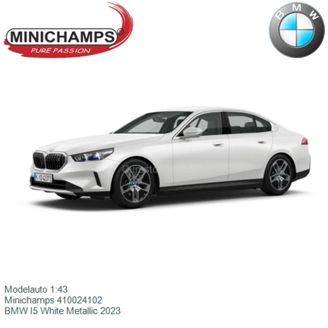 Modelauto 1:43 | Minichamps 410024102 | BMW I5 White Metallic 2023