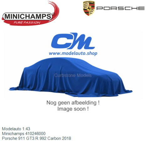 Modelauto 1:43 | Minichamps 410246000 | Porsche 911 GT3 R 992 Carbon 2018