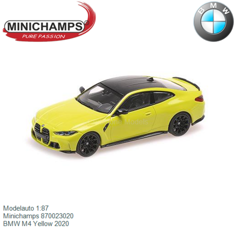 Modelauto 1:87 | Minichamps 870023020 | BMW M4 Yellow 2020