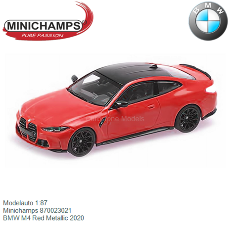 Modelauto 1:87 | Minichamps 870023021 | BMW M4 Red Metallic 2020