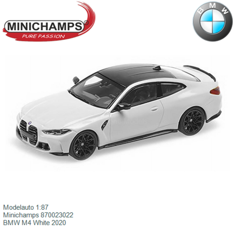 Modelauto 1:87 | Minichamps 870023022 | BMW M4 White 2020