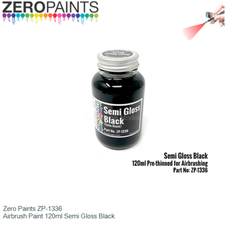  | Zero Paints ZP-1336 | Airbrush Paint 120ml Semi Gloss Black