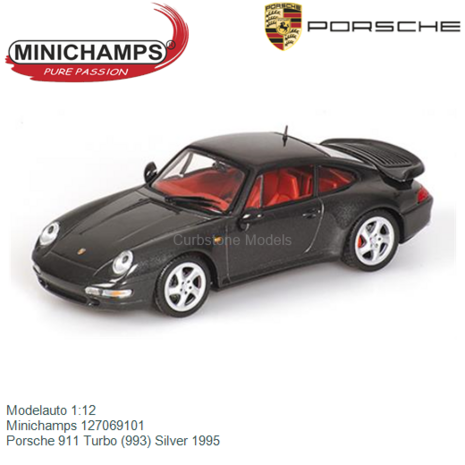 Modelauto 1:12 | Minichamps 127069101 | Porsche 911 Turbo (993) Silver 1995