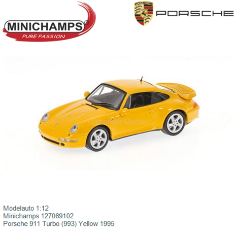 Modelauto 1:12 | Minichamps 127069102 | Porsche 911 Turbo (993) Yellow 1995