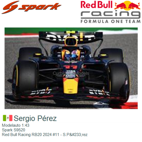 Modelauto 1:43 | Spark S9520 | Red Bull Racing RB20 2024 #11 - S.P&#233;rez