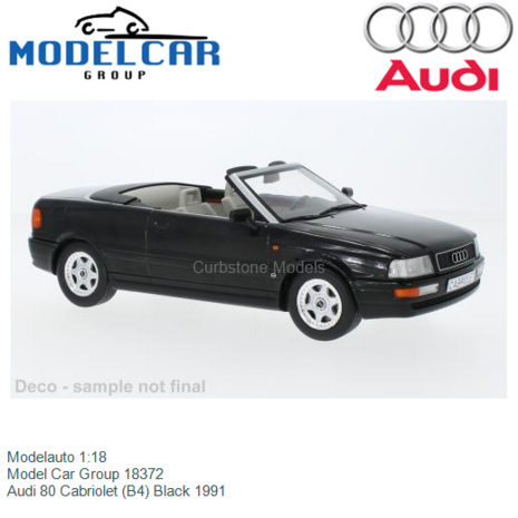 Modelauto 1:18 | Model Car Group 18372 | Audi 80 Cabriolet (B4) Black 1991