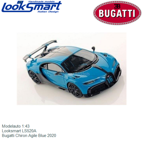 Modelauto 1:43 | Looksmart LS520A | Bugatti Chiron Agile Blue 2020