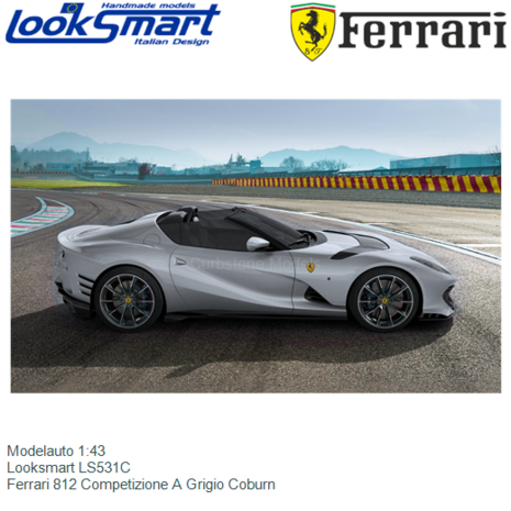 Modelauto 1:43 | Looksmart LS531C | Ferrari 812 Competizione A Grigio Coburn