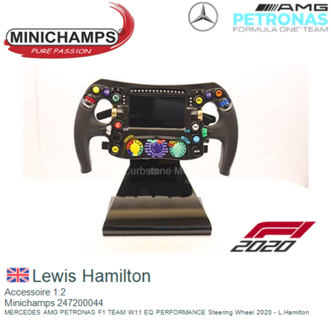 Accessoire 1:2 | Minichamps 247200044 | MERCEDES AMG PETRONAS F1 TEAM W11 EQ PERFORMANCE Steering Wheel 2020 - L.Hamilton