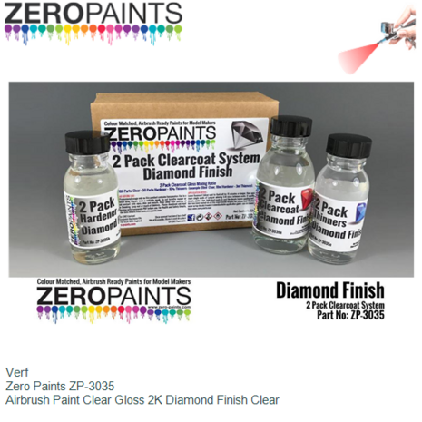 Verf  | Zero Paints ZP-3035 | Airbrush Paint Clear Gloss 2K Diamond Finish Clear
