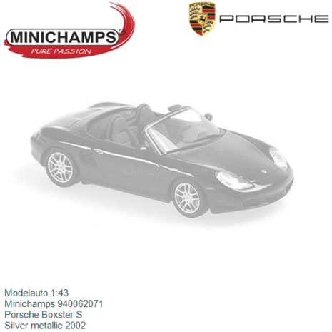 Modelauto 1:43 | Minichamps 940062071 | Porsche Boxster S | Silver metallic 2002