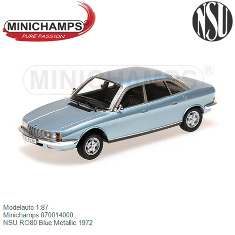 Modelauto 1:87 | Minichamps 870014000 | NSU RO80 Blue Metallic 1972