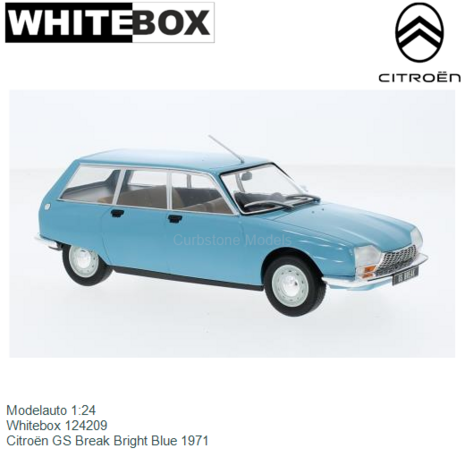 Modelauto 1:24 | Whitebox 124209 | Citroën GS Break Bright Blue 1971