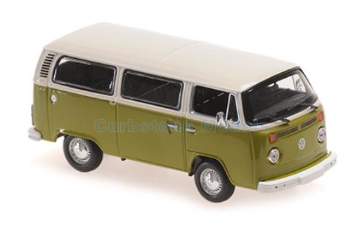 Modelauto 1:43 | Minichamps 940053000 | Volkswagen t2 bus White / Green 1972