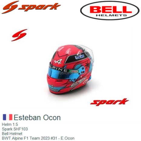 Helm 1:5 | Spark 5HF103 | Bell Helmet | BWT Alpine F1 Team 2023 #31 - E.Ocon