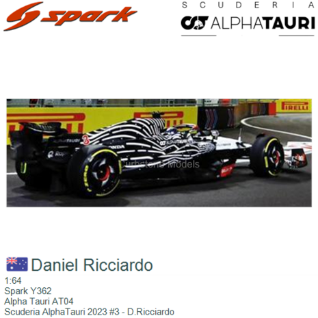 1:64 | Spark Y362 | Alpha Tauri AT04 | Scuderia AlphaTauri 2023 #3 - D.Ricciardo