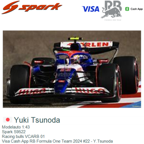 Modelauto 1:43 | Spark S9522 | Racing bulls VCARB 01 | Visa Cash App RB Formula One Team 2024 #22 - Y.Tsunoda